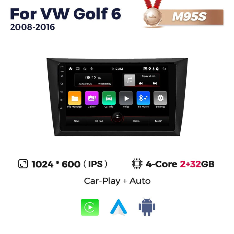 Android 8Core Wireless Car-Play Auto Car Radio Video Multimedia Player for VW Golf 6 2008-2016 GPS Navigation 5G WIFI DSP.