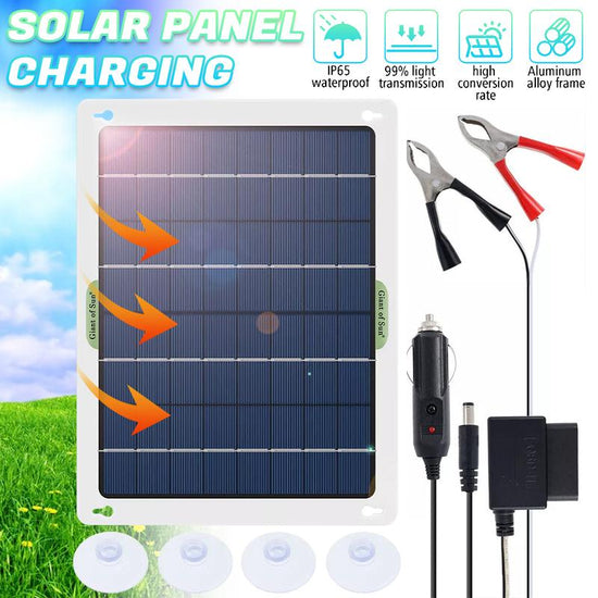 Single Crystal Solar Panel Kit, 20W 12V, Portable Power Station, Portable Power Bank Suitable for Battery Maintenance for Mobile Phones, Laptops, Rvs, Boat Trips, Camping, and Power Outages,Fathersdaygift