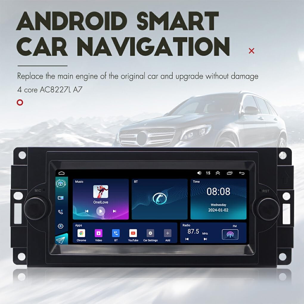 ABS Android 13 232G Car Play Car-Play Multimedia Navigation Android Bluetooth Backup Camera Easy Installation Accurate.