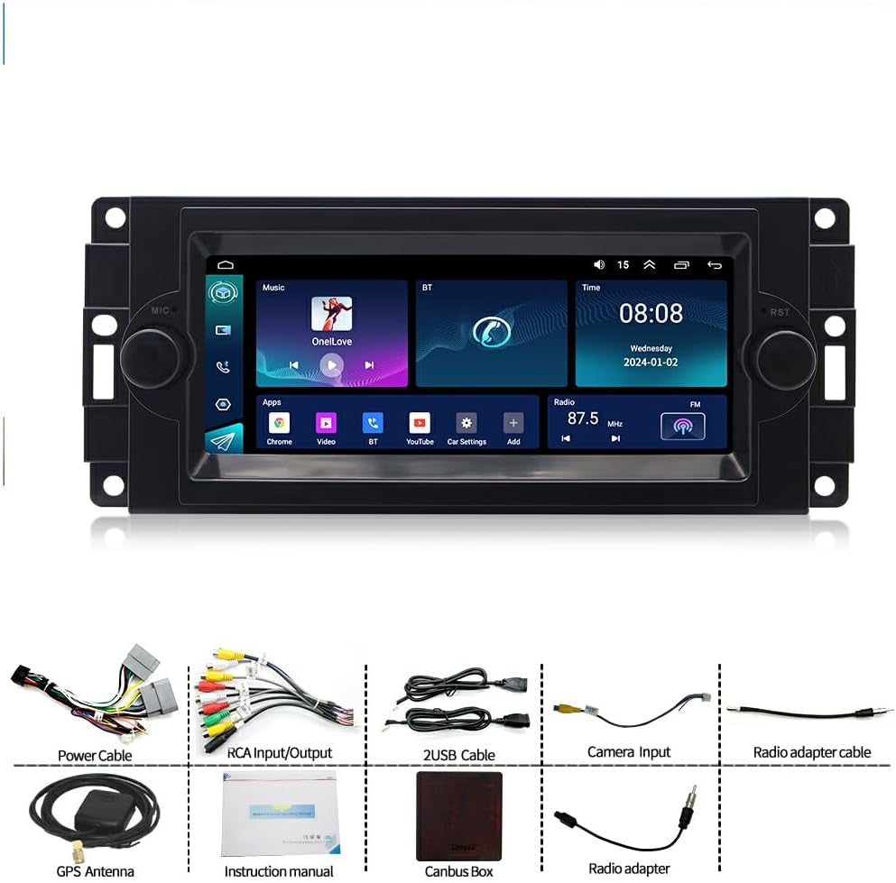 ABS Android 13 232G Car Play Car-Play Multimedia Navigation Android Bluetooth Backup Camera Easy Installation Accurate.