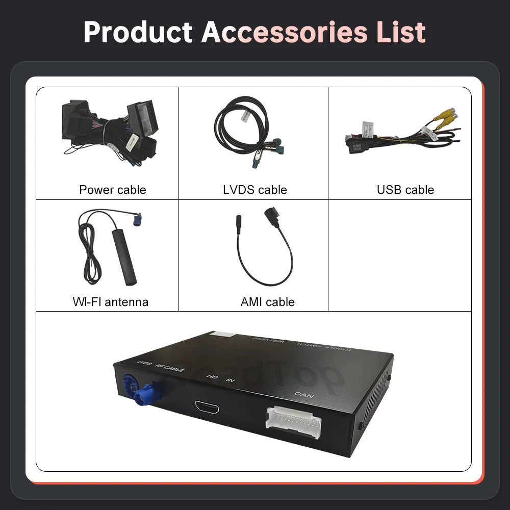 Road Top Wireless Carplay Android Auto for Audi A6 C6 A7 C7 2010-2011 Q7 2010-2015,With Mirror Link Airplay Car Play Functions.