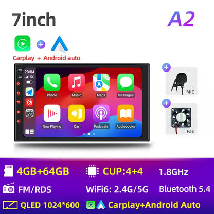 2Din 7 Inch Car Play Android Radio Multimedia Carplay Android Auto Stereo Receiver Player 2DIN GPS 4 8 Core 4G 64G Android 12.