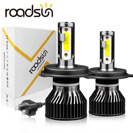 Roadsun Mini H4 H7 LED Car Headlight Bulb 12000LM 6000K H1 H3 H11 H13 9012 9005 HB3 9006 HB4 9007 Running Auto Fog Head Lamp.
