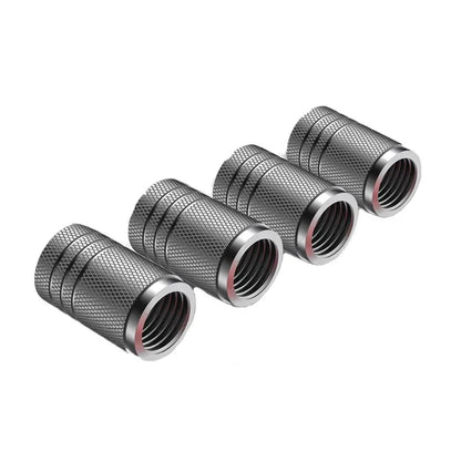 4Pcs Car Tire Valve Stems Cap Knurling Style Tire Valve Cap Aluminum Tire Wheel Stem Air Valve Cap Car Universal Accessories