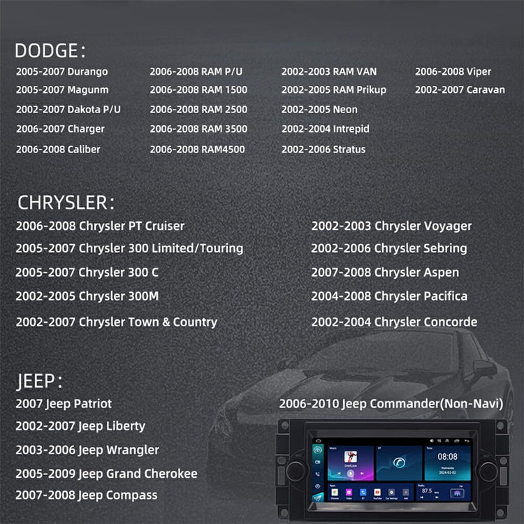 ABS Android 13 232G Car Play Car-Play Multimedia Navigation Android Bluetooth Backup Camera Easy Installation Accurate.