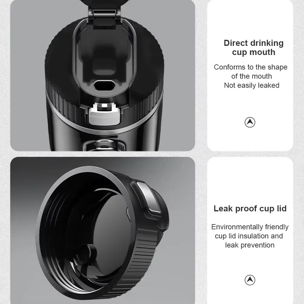 12V/24V Car Heating Cup Smart Temperature Sensor Electric Kettle Stainless Steel Thermos Cup Travel Car Coffee Mug Warmer Bottle