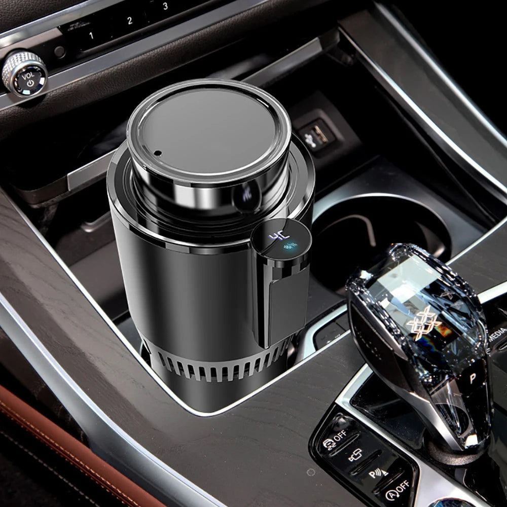 Smart Car 2-In-1 Hot and Cold Cup Drinks Holder Home Fast Refrigeration Cooling/Heating Mini Touch Screen Beverage Mug Drink Can.