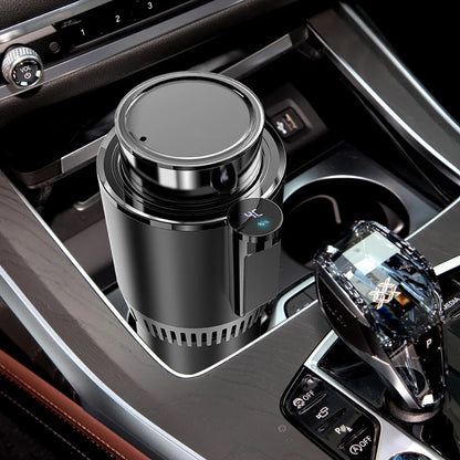 Smart Car 2-In-1 Hot and Cold Cup Drinks Holder Home Fast Refrigeration Cooling/Heating Mini Touch Screen Beverage Mug Drink Can.