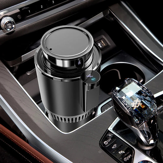 Smart Car 2-In-1 Hot and Cold Cup Drinks Holder Home Fast Refrigeration Cooling/Heating Mini Touch Screen Beverage Mug Drink Can.